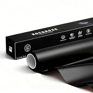 RockRose 2026 Matte Black Vinyl Wrap for Cars 12 in x 5FT – Self Adhesive Car Wrap Vinyl Roll, Anti-Wrinkle & Air Release, for Exterior & Interior Pro Grade