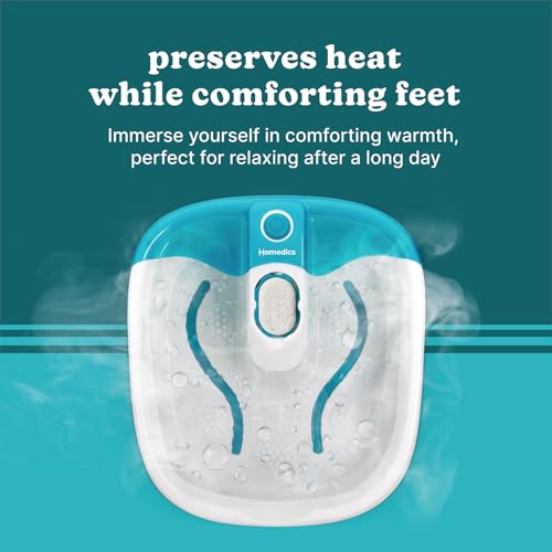 HoMedics Bubble Mate Foot Spa, Toe Touch Controlled Foot Bath with Invigorating Bubbles and Splash Proof, Raised Massage nodes and Removable Pumice Stone - Image 6