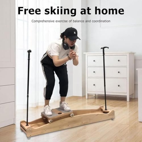Image of Indoor Ski Simulator Fitness Machine,Multi-Function Elliptical Cross Trainer with Height Adjustable Armrest, Ski Stability Core Trainer Load-Bearing About 150kg,Leg Exercise Equipment