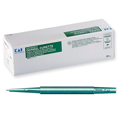 Gima 22602 curette Dermatologiche, 2 mm de diamètre, Lot de 20