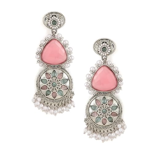Image of Rubans Jhumka Earrings for Women & Girls | Wedding Jhumki Traditional Fashion Oxidised Ethnic Designer Jewellery Statement Gift