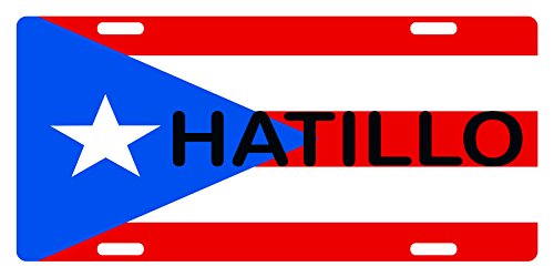Fast Service Designs Puerto Rico Flag HATILLO License Plate PR Boricua Isla Del Encanto Emblem