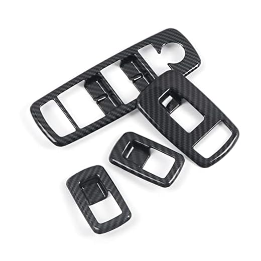 LIULIU Passar till Dodge Ram 1500 Classic 2019 2020 Carbon Style Window Lift Switch Button Frame Dekoration Cover Trim Car Styling