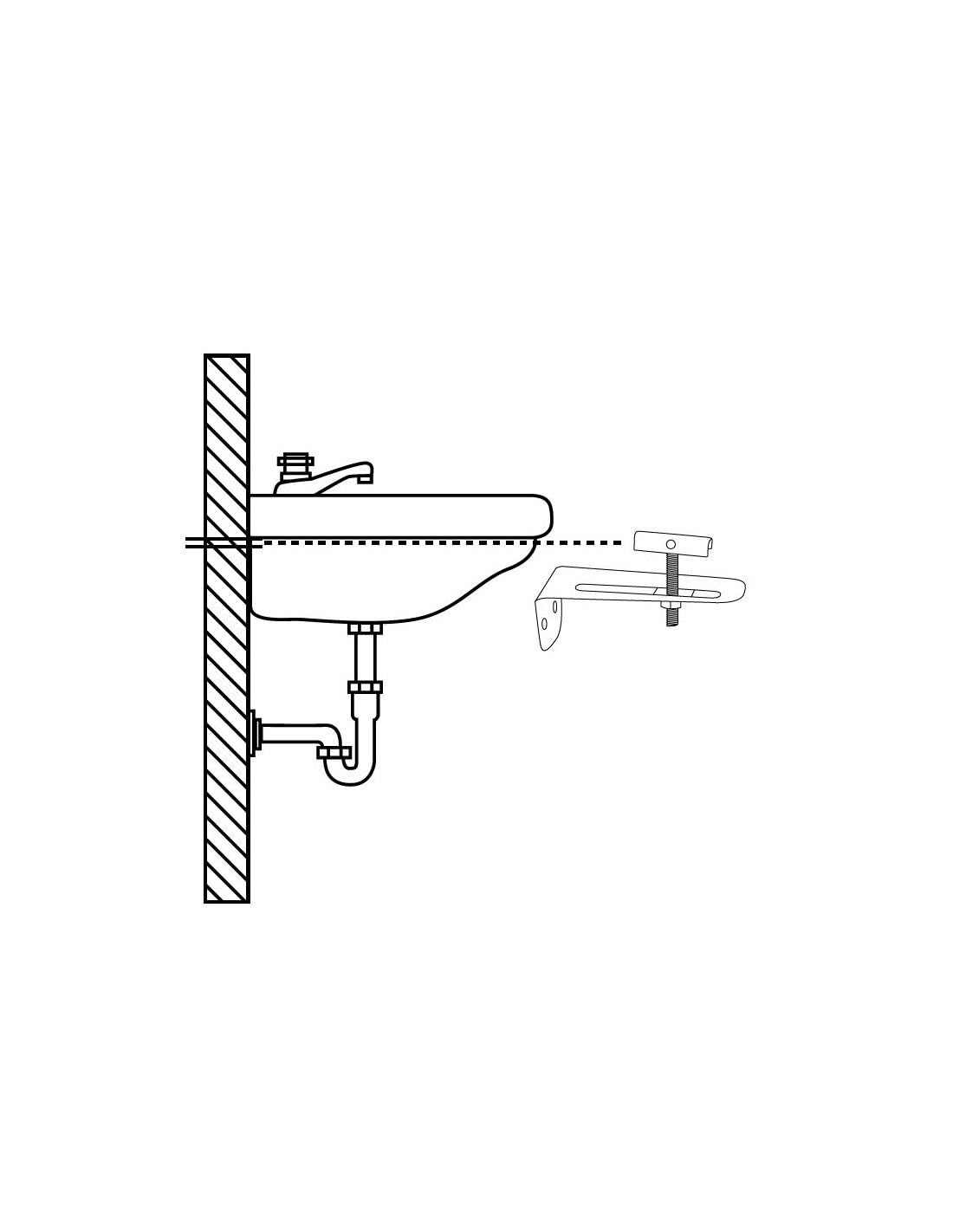 MONTSERRAT Set of 2 Brackets Basin Holder (Pack of 2 Sets), Silver, LARGO 10 CM - Image 2