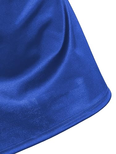 Image of ZAFUL Women's Satin Sleeveless Spaghetti Strap Mini Dress Sexy Slip Cowl Neck Silky Cocktail Party Dresses