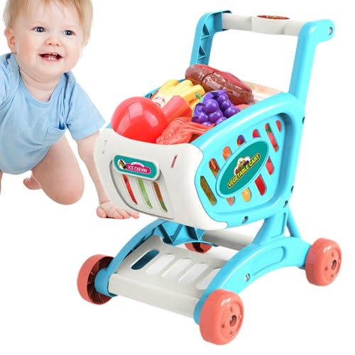 Jugo de juego de roles, carrito de niños pequeños, set de comida simulada, fomenta el juego imaginativo, juego completo con accesorios, 24.5x20.5x30.5cm/9.65x8.07x12.01 pulgadas para la cocina en casa