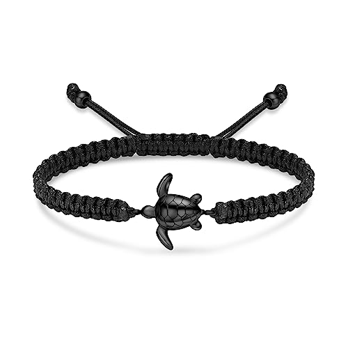 shajwo Cremation Jewelry Sea Turtle Urn Bracelet for Ashes for Women Men Memorial Adjustable Braided Ashes Bracelet
