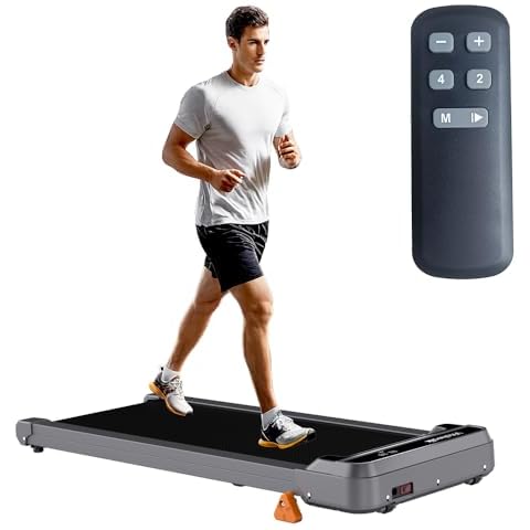 Walking Pad Treadmill + Remote Control, Under Desk Treadmill for Home and Office, Portable Treadmill with Incline, Mini Treadmill with 2.5HP LED Display for Walking Jogging Cover