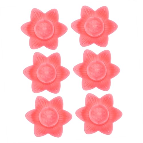 Mikikit 6Pcs LED Lotus Shaped Lamp Creative Desktop Light Decor for Meditation Prayer and Relaxation Soft Shell Design