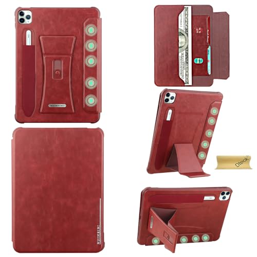 Étui compatible iPad 11e 10e génération rabat magnétique support rouge - 2