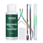 Cuticle Remover Kit - Cuticle Remover Cream & Cuticle Oil Pen for Soften Moisturize, Cuticle Trimmer/Nipper, Cuticle Pusher and Nail Cotton Pads for Professional Manicure, Gifts for Women
