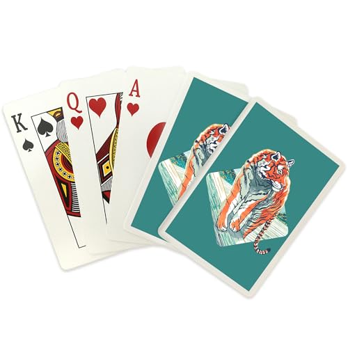 54 cartas póker graphic pastel tiger para adultos miniatura 2