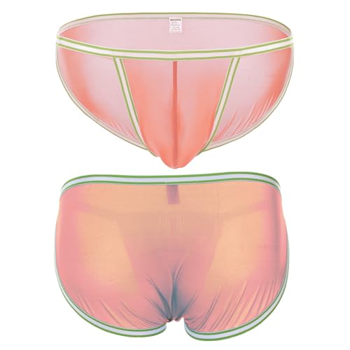 Men's Briefs Ice Silk Sexy Bulge Enhancing Pouch Brief See Through Bikini Seamless Silky Cool Breathable