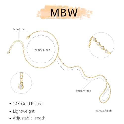 Image of Hand Chain Bracelet for Women Trendy, Dainty Silver Beaded Finger Ring Bracelet Non Tarnish Minimalist Adjustable Simple Cute Silver Bracelets Waterproof Fashion Jewelry