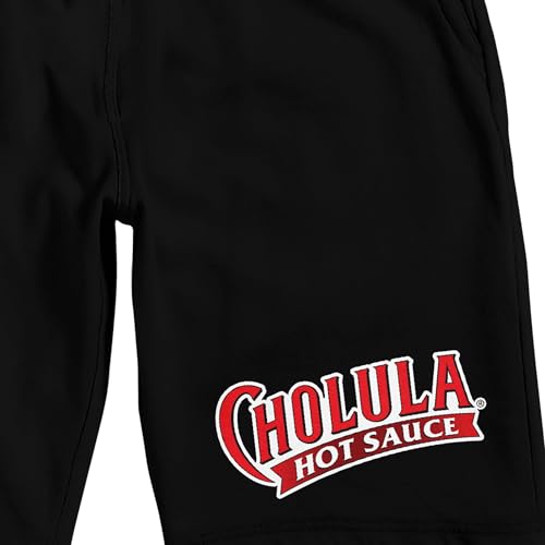 Cholula Hot Sauce Original Logo Men's Black Sleep Pajama Shorts2