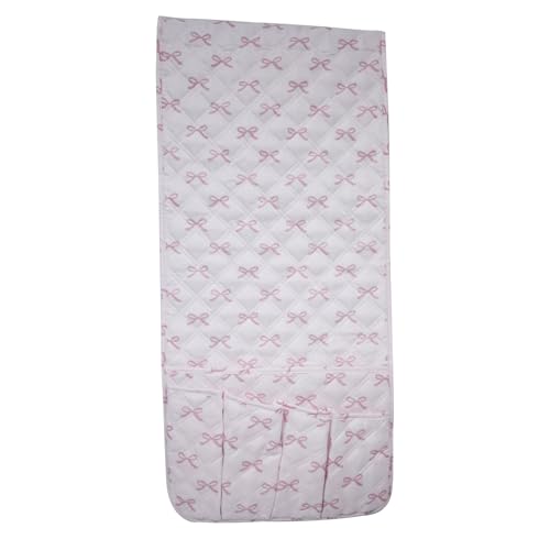 Yechiry Bandeja para Reposabrazos de sofá, Bandeja Multifuncional para Reposabrazos con Compartimentos de Almacenamiento, Ideal para Mando a Distancia, Teléfono, Gafas y Revistas (Patrón de lazo rosa)