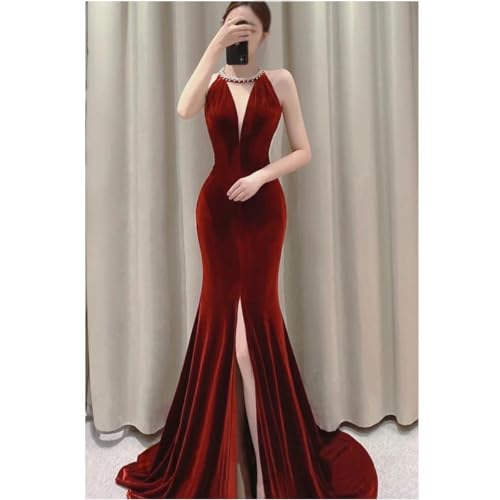 Robe de soirée de printemps confortable en velours taille L - 4