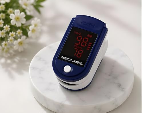 Image of Fingertip Pulse Oximeter, Digital SpO2 Oxygen Saturation & Pulse Rate Monitor with LED Display, Portable Finger Oxygen Meter for Home, Travel, Fitness & Daily Use