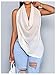 OYOANGLE Women's Cowl Neck Halter Top Tie Backless Shirts Y2k Going Out Clubwear See Through Tops Apricot X-Large