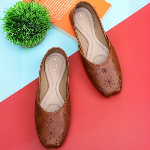 Image of TRASE Traditional Jutti for Women & Girls | Flat Sole, Soft Lining, Cushion Footbed | Comfortable Ethnic Footwear for Festive, Wedding & Casual Wear