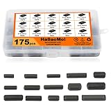 HaSaoMoi 175pcs Woodruff Key Stock Assortment, 8mm-30mm Stainless Steel Round Ended Feather Key with