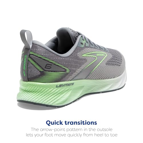 Brooks Brooks Men’s Levitate 6 Neutral Running Shoe - Primer Grey/Neon Green - 8 Medium