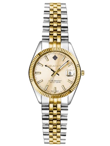 GANT G181011 Sussex Mini - Reloj de Pulsera para Mujer, Acero Inoxidable, Bicolor, 28 mm, Cuarzo, Fecha 10 ATM GANT G181011 Sussex Mini - Reloj de Pulsera para Mujer, Acero Inoxidable, Bicolor, 28 mm, Cuarzo, Fecha 10 ATM