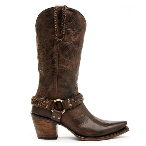 Cowboy Boots for Women Mid Calf Cowgirl Boots Pointed Toe Chunky Heel Western Boot Pull On Fall Boot2