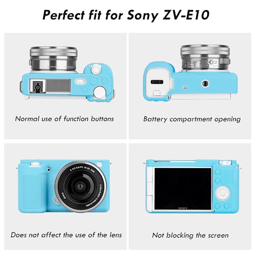 Funda de silicona para cámara Sony ZV-E10 color azul miniatura 3