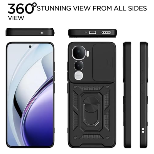 Image of AIBEX Back Cover for Vivo Y400 Pro 5G | D10 Tough Armor Case | Sliding Camera Shield | 360 Protection | Kickstand Ring Holder | Military-Grade Bumper Case