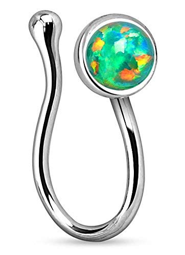 4 Colours and 2 Metal Types to Choose from OPALITE Fake Nose Piercing Clip on Rings (Non Piercing) Opal Box -