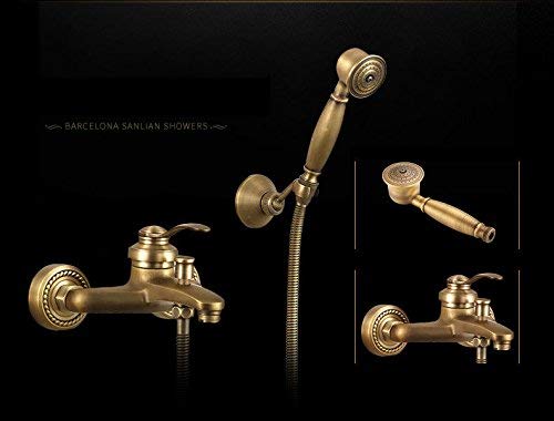 Ensemble de douche en cuivre antique avec robinet de baignoire chic