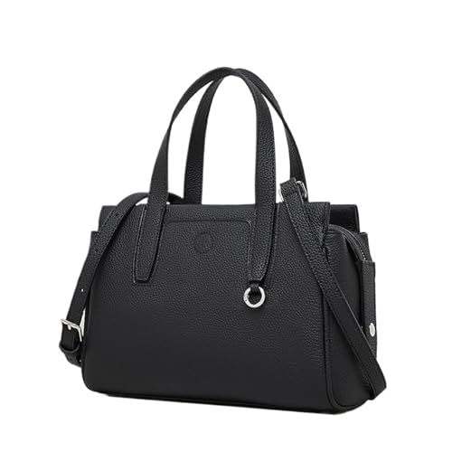 Sac fourre-tout pour femmes en cuir souple noir - Grand sac bandoulière de voyage chic