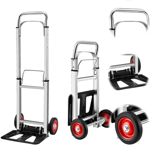 Carretilla plegable con mango telescópico y ruedas de goma miniatura 4
