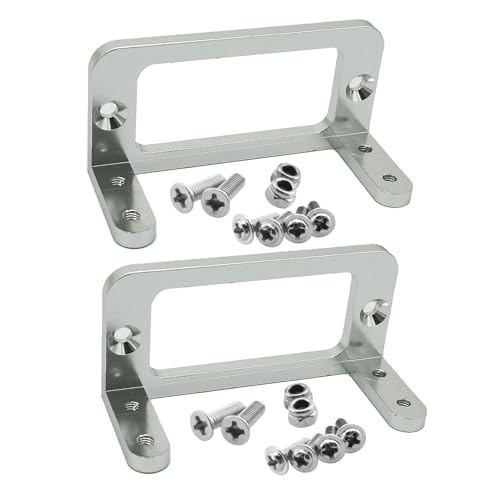 2 Sets Aluminum Alloy RC Servo Mount Bracket with M3 Screw and Nut for Tamiya Bruiser Four Wheel Drive Futaba S3003 Rudder Frame MG995 MG996 Standard...