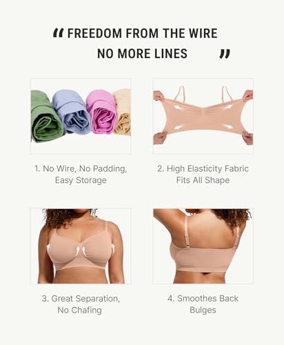 Image of FeelinGirl Bralettes for Women with Support Comfortable Bras No Underwire Seamless Everyday Bras