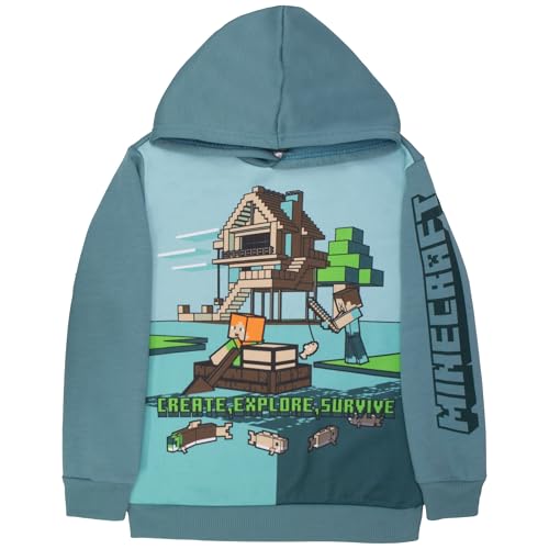 Minecraft Boys 2-Piece Fleece Sweatshirt and Pants Set, Pullover Hoodie and Jogger Bundle for Kids2