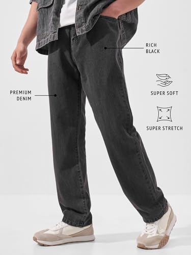 Image of Highlander Men's Relaxed-Fit Cargo Pocket Jeans | Clean Look | Cotton Comfort | Utility Style| Cargo Jeans for Man