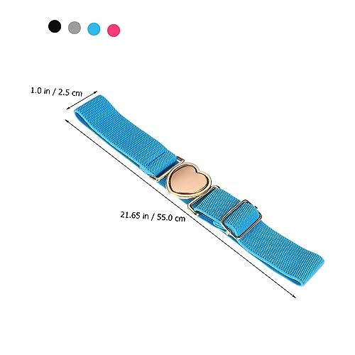 4pcs Boy Girl Girl Elastic Belts Waist Belts for Boy Girl Cute Heart Buckle and Fashionable Accessories for Dresses and Costumes2