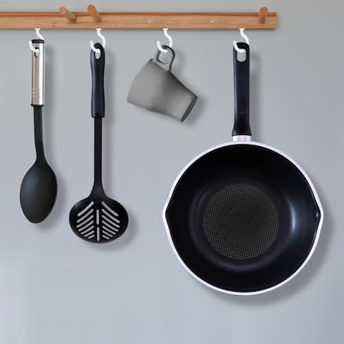 75 Stück Schraubhaken Weiß 6 Größen Deckenhaken Set Haken Zum Schrauben,Vinyl Beschichtet Cup Haken Set Hakenschrauben