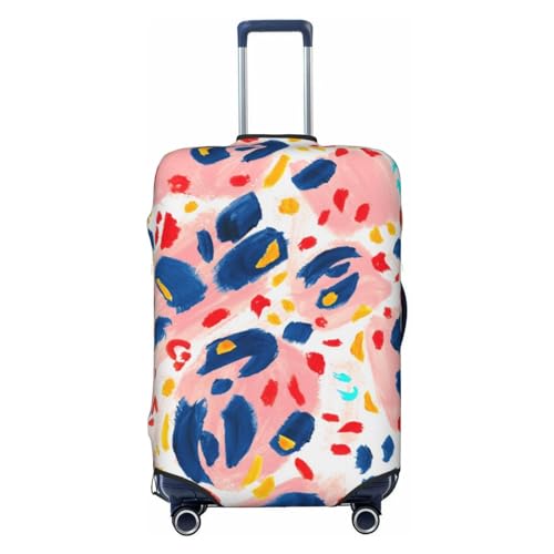 Hand Painted Abstract Leopard Print Luggage Cover Washable Elasticated Luggage Covers for Suitcase TSA Approved Stylish Scratch Resistant Luggage Case Protector