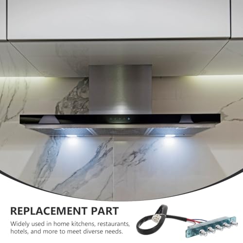 jojofuny Range Hood 5 Button Switch Control Panel Universal Replacement Push Button Switch for Kitchen Exhaust Fan Home Restaurant Hotel Use Easy Installation Compatible for Vissani