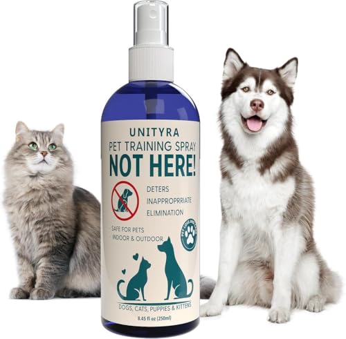 Not Here Spray for Dogs Cats & puppies Pet Urine & Chewing Deterrent Indoor & Outdoor Pee Repellent Spray Stops Peeing Pooping Potty Training & Behavior Corrector for Furniture Carpet & Floors