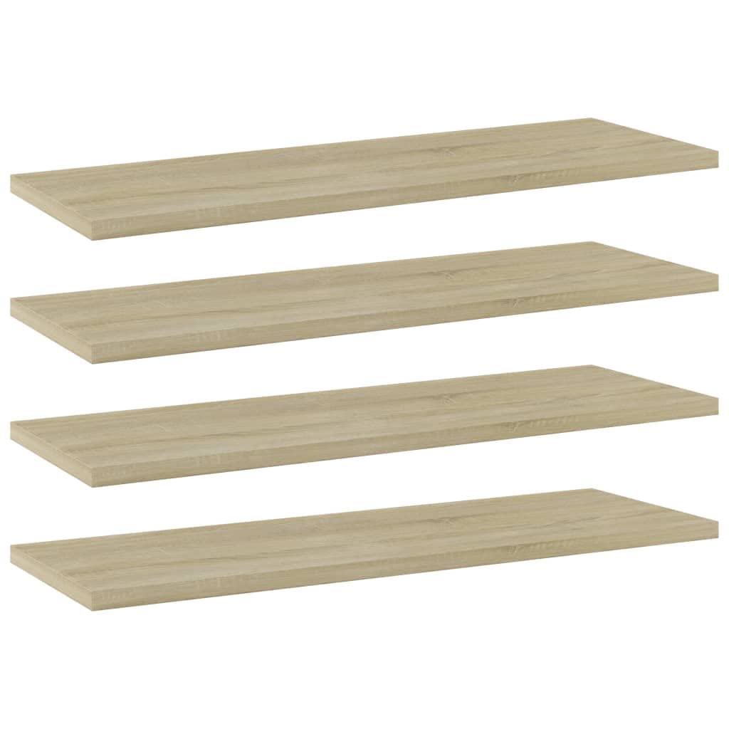 Vidaxl Sonoma Oak 4X Bookshelf Boards Living Room Kitchen Furniture Shelf Accessory Extra Shelf Panel Replacement Bookshelf Board Engineered Wood