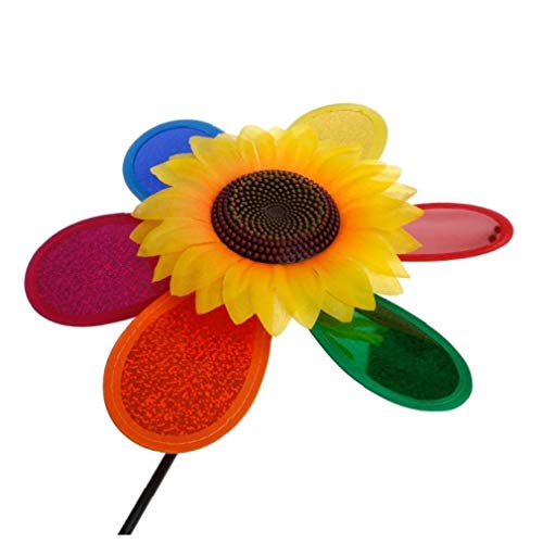 Casecover 1pc Colorful Sequin Sunflower Windmill Wind Trimmer Home Garden Courtyard Decoration