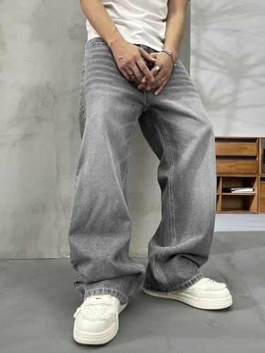Image of Lymio Jeans for Men | Baggy Jeans for Men | Wide Leg Loose Fit Casual Streetwear Denim Pants (LU-70-71)