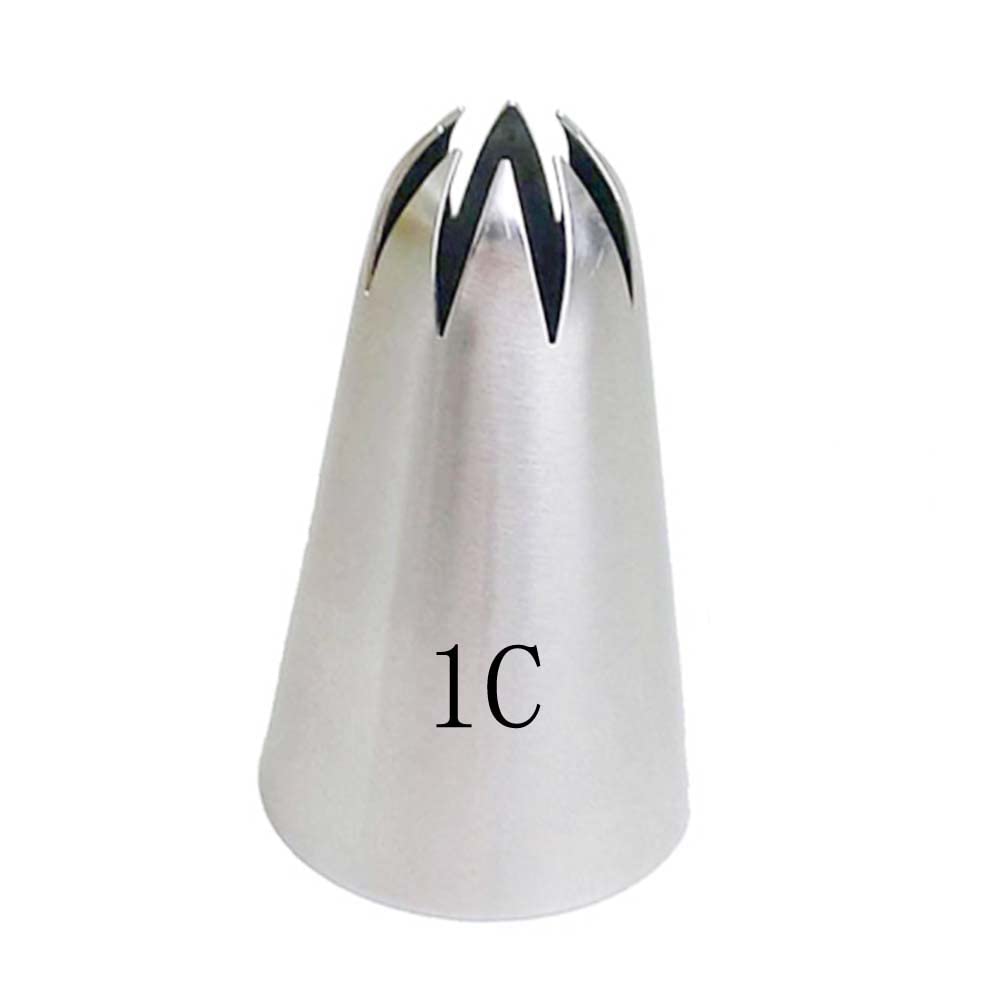 Reland Sun 1pc 304 Stainless Steel Piping Tip Cake Piping Rose Snow Top Cream Cake Topping Cookie Baking Tool (1C)