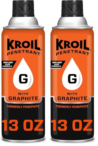 Kroil Penetrant Penephite with Graphite - High-Temperature Penetrating Lubricant Spray for Seized Parts &amp; Machinery - Rust Penetrant &amp; Corrosion Protection Oil - Aerosol - 13 oz (PH132) (Pack of 2)