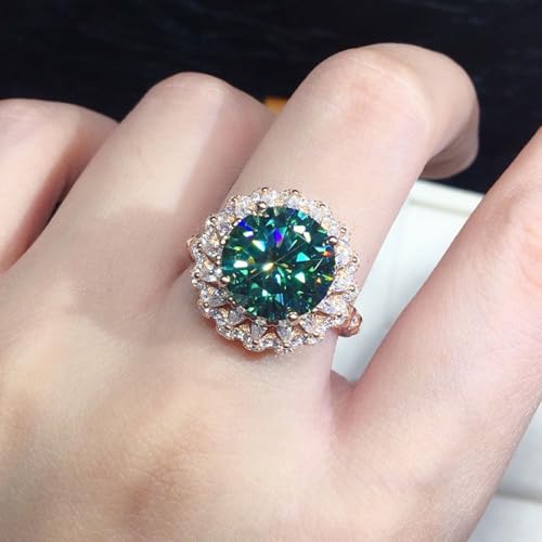 White Gold Plated Green Cubic Zirconia Engagement Rings Wedding Bridal Band Promise Rings Evening Parties Anniversary Valentine's Day Gifts Eternity Bands for Women3