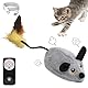 DAOUZL Elektrische Spielmaus für Katzen, Fernbedienung Maus Katzenspielzeug, Interaktives Katzenspielzeug mit LED-Licht Realistischen Geräuschen USB-Aufladung, Katzen (Grau)